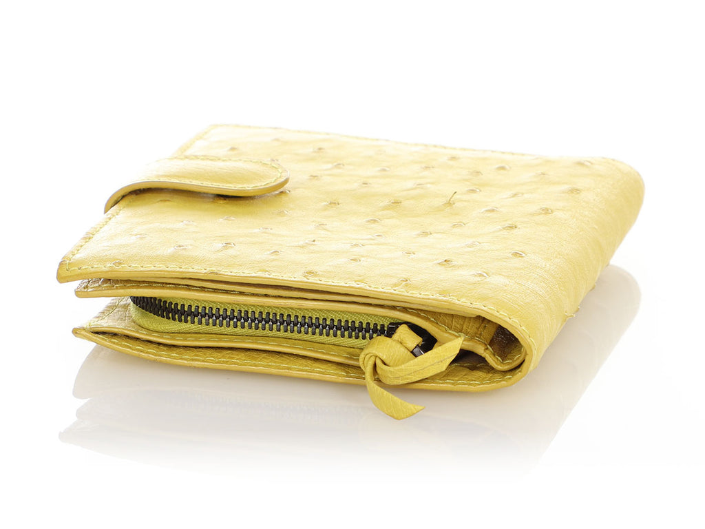 Bottega Veneta Yellow Ostrich Wallet