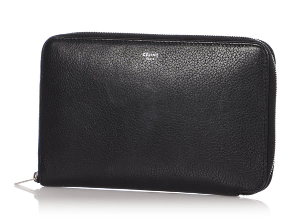 Céline Large Black Zip Wallet - Ann's Fabulous Closeouts