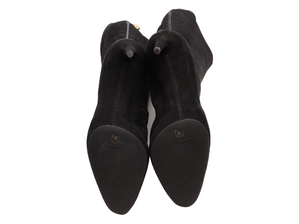 Gucci Black Suede Bamboo Tall Boots
