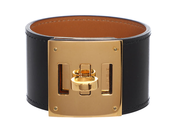 Hermès Black Box Calfskin Kelly Dog Bracelet - Ann display picture 2