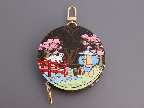 LOUIS VUITTON Monogram 2022 Christmas Animation Tokyo Round Coin Purse Blue  1198279