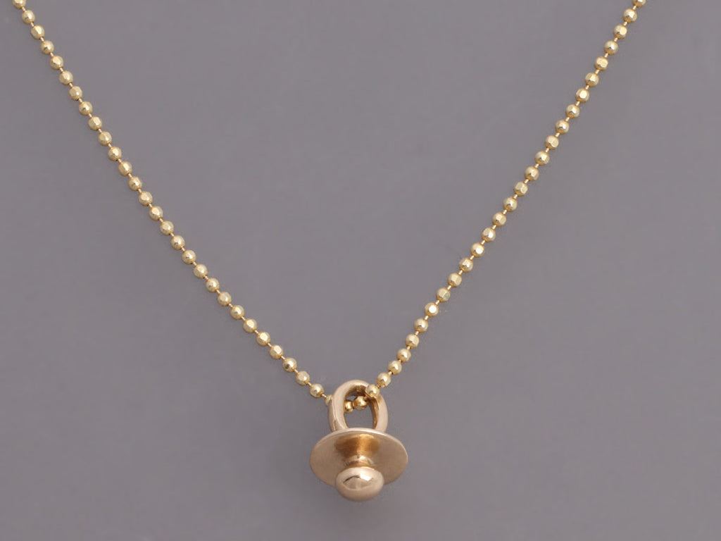 Alex Woo 14K Yellow Gold Mini Additions Pacifier Necklace