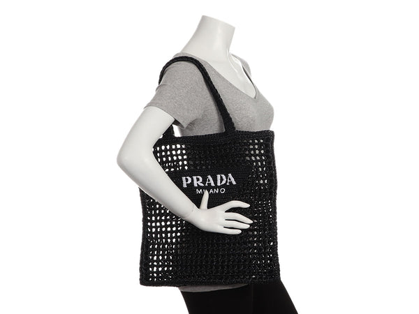 Prada Black Floral Silk Doctor Bag - Ann's Fabulous Closeouts