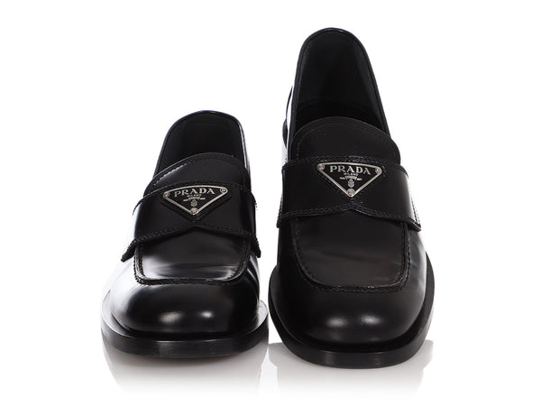 Men Black Prada Loafer Shoes
