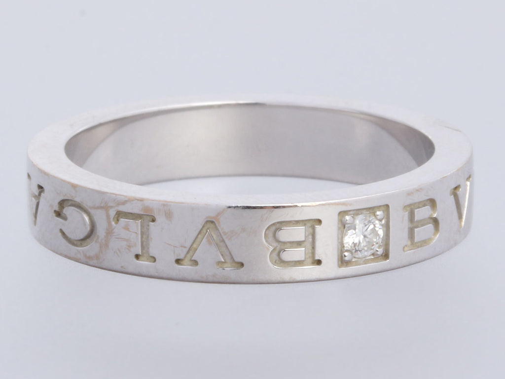 Bulgari Bulgari 18K White Gold Diamond Band Ring