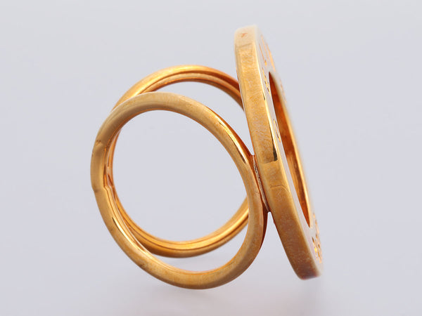Crossed Ovals Scarf Ring - Gold Color Anna