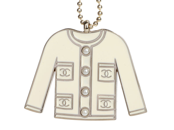 Chanel White Classic Jacket Bag Charm/Key Chain - Ann's Fabulous Closeouts