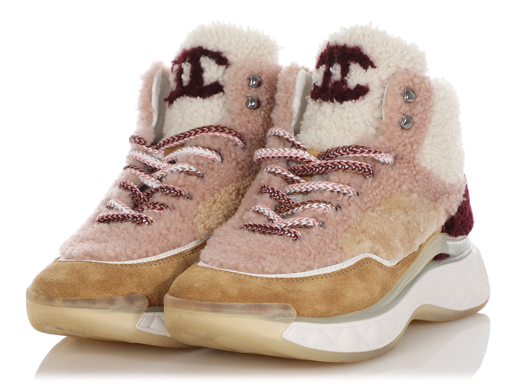 Chanel Shearling High Top Sneakers