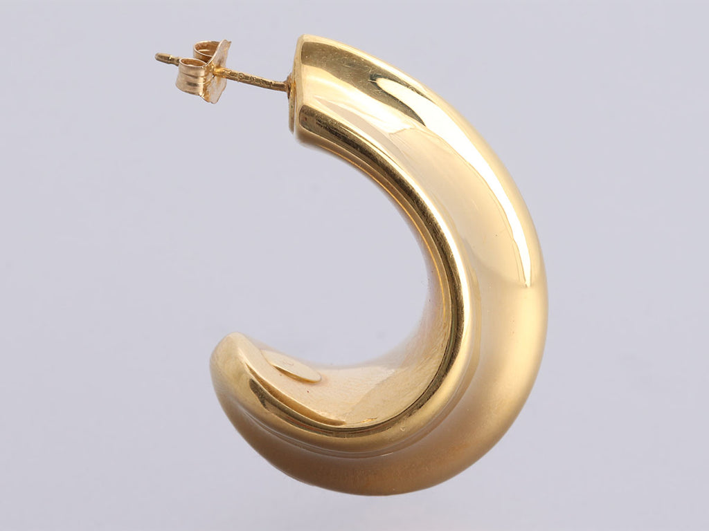 14K Yellow Gold Large Open Hoop Pierced Earrings