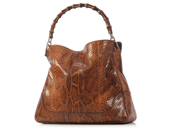 Gucci Brown Python Bamboo Handle Bag Ann s Fabulous Closeouts