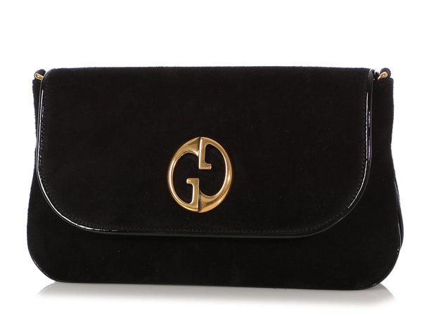 Black Gucci GG Suede Shoulder Bag – Designer Revival