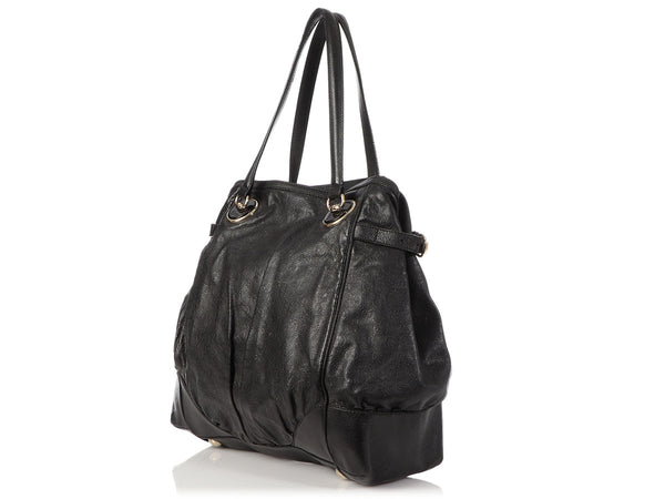 Gucci Black Guccissima Full Moon Tote - Ann's Fabulous Closeouts