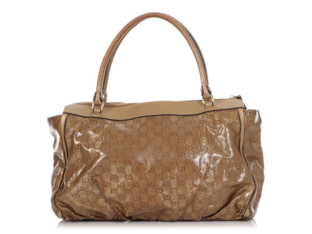 Gucci Bronze GG Crystal D-Ring Tote