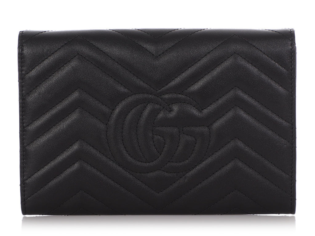 Gucci Black Marmont Wallet on a Chain