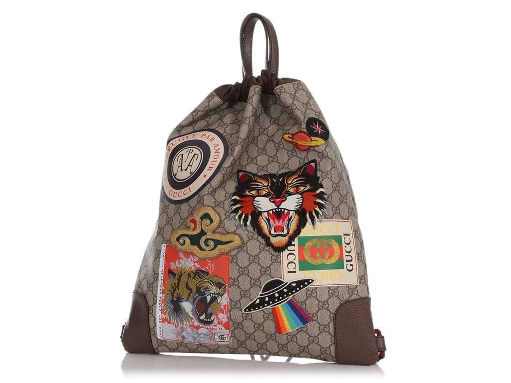 Gucci GG Supreme Courrier Soft Drawstring Backpack