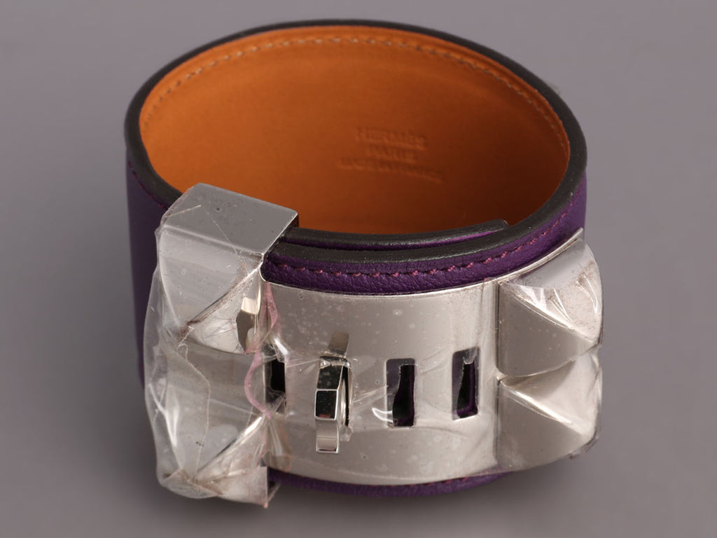 Hermès Purple Swift Collier de Chien CDC Bracelet