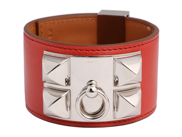 Hermes Swift Calfskin Embroidered Collier de Chien Bracelet (SHF-7bQ1P –  LuxeDH