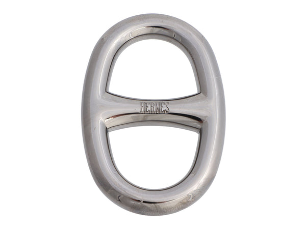 Hermès Chaine d'Ancre Scarf Ring Silver Palladium ○ Labellov
