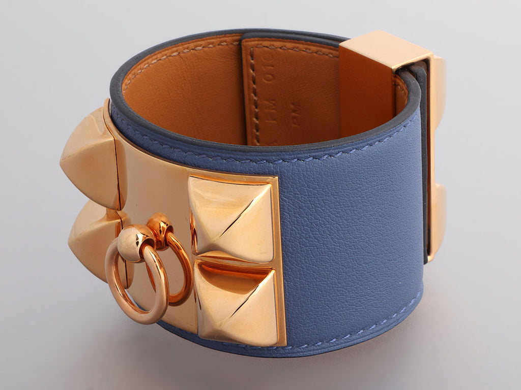 Hermès Blue Brighton Swift Collier de Chien CDC Bracelet