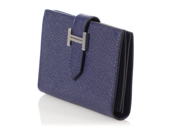 HERMES Epsom Bearn Card Holder Wallet Bleu Saphir 114962
