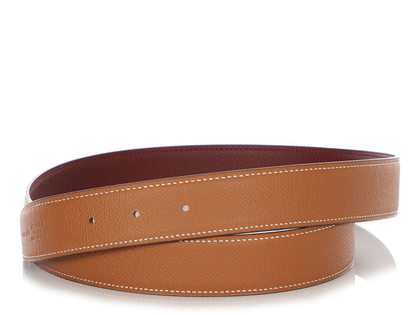 Hermès Rouge H and Gold Togo Reversible Belt Strap 32mm - Ann's Fabulous  Closeouts