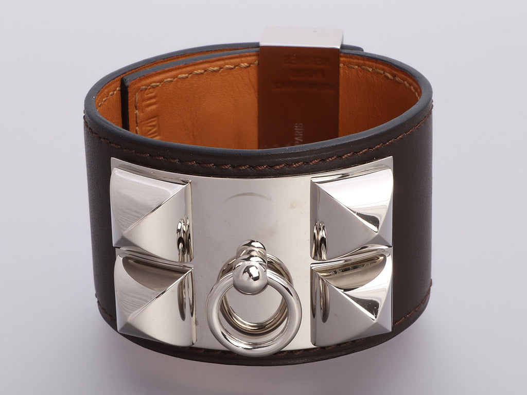 Hermès Chocolate Swift Collier de Chien CDC Bracelet