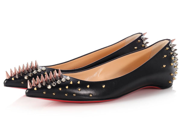 Christian Louboutin Black/Gold Officialito Flat Shoes – AUMI 4