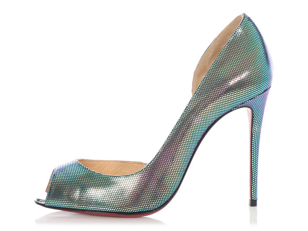 Christian Louboutin Tissu Digitale Scarabe Demi You 100 Peep Toe 