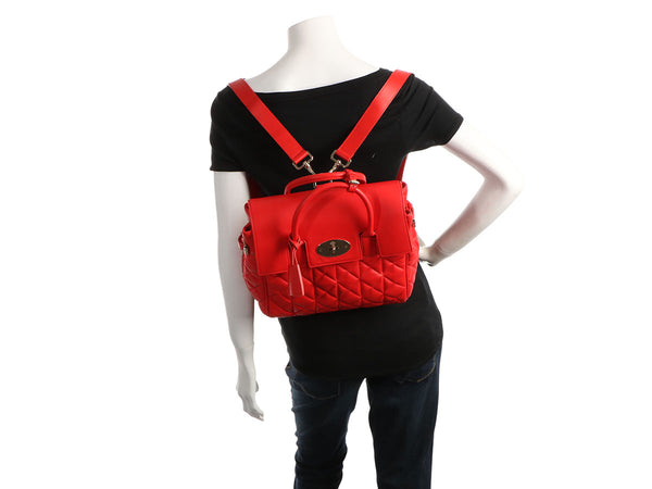 cara delevingne mini backpack Mulberry Red Cara Delevingne Quilted Convertible Bag