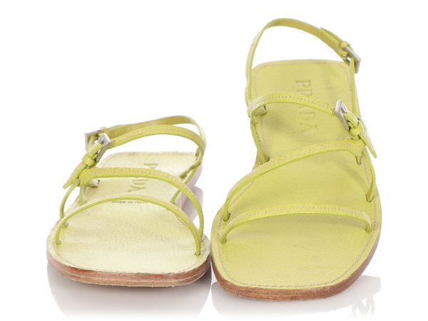 Prada Green Strappy Sandals