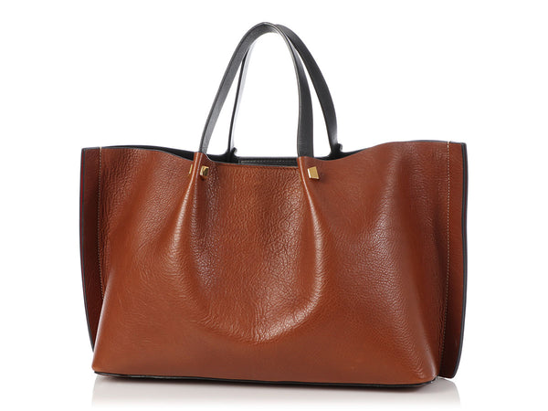 Valentino Medium Brown Escape VLogo Tote - Ann's Fabulous Closeouts