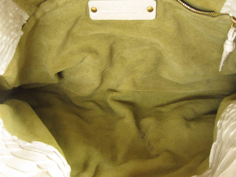Bottega Veneta Cream Python Shoulder Bag