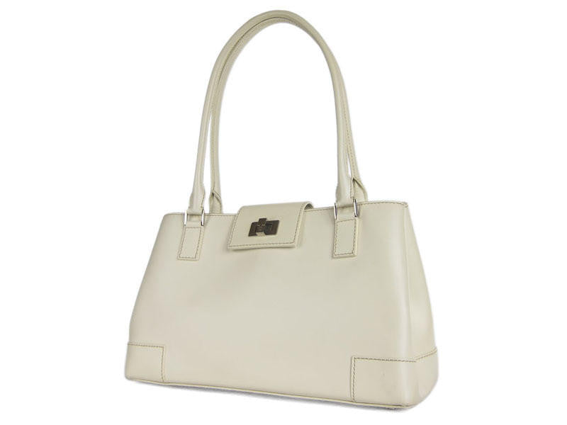 Lambertson-Truex White Leather Shoulder Bag