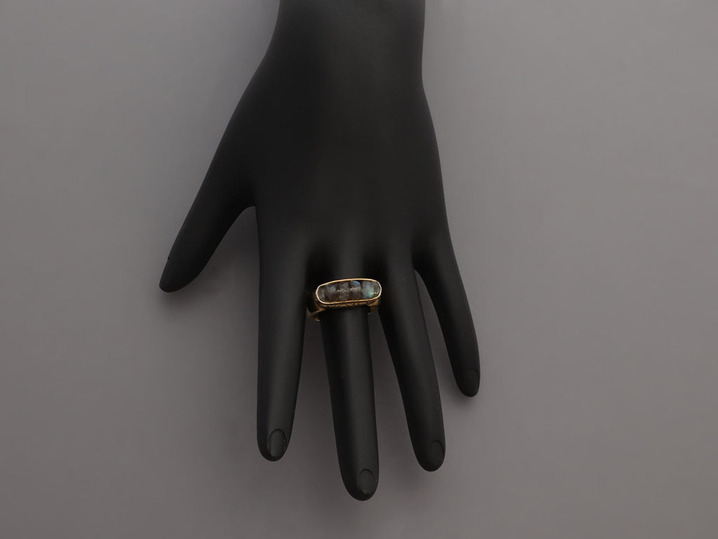 Alana Leigh Gold-Washed Labradorite Pendant Necklace, Ring, and Earrings Set