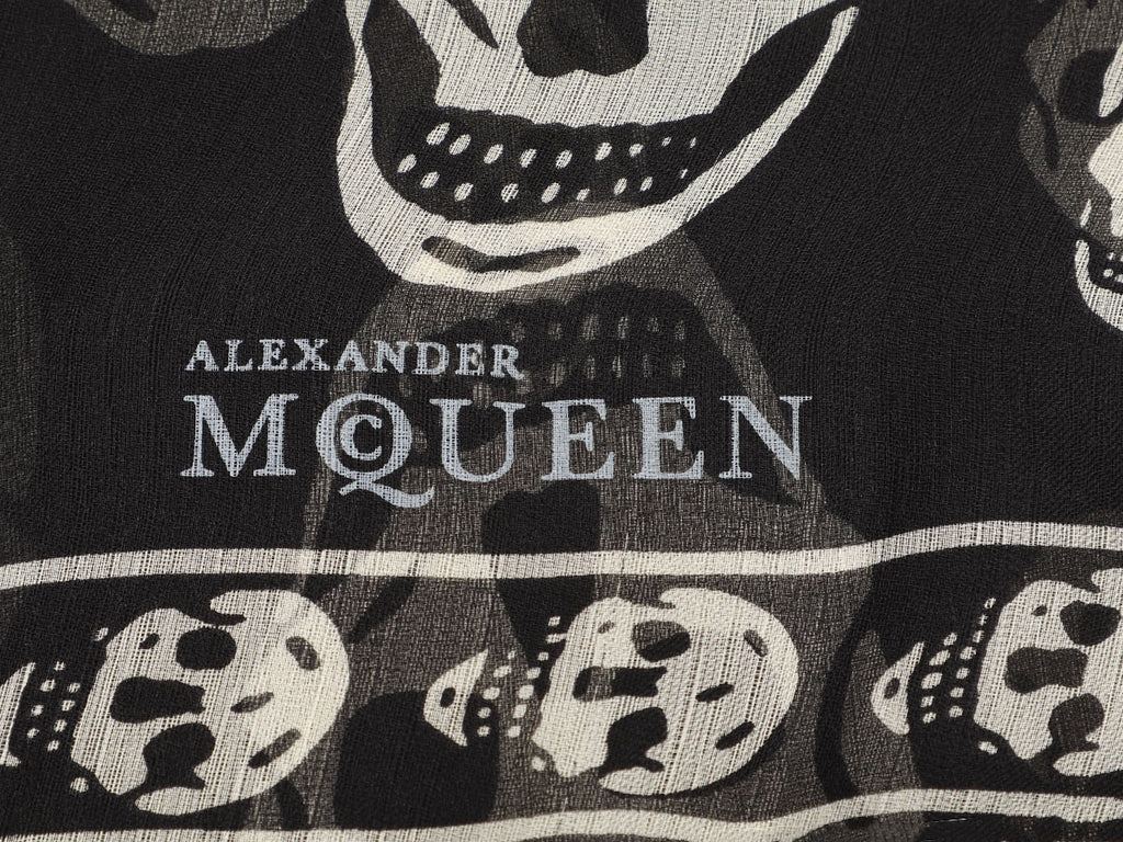 Alexander McQueen Black Skull Scarf