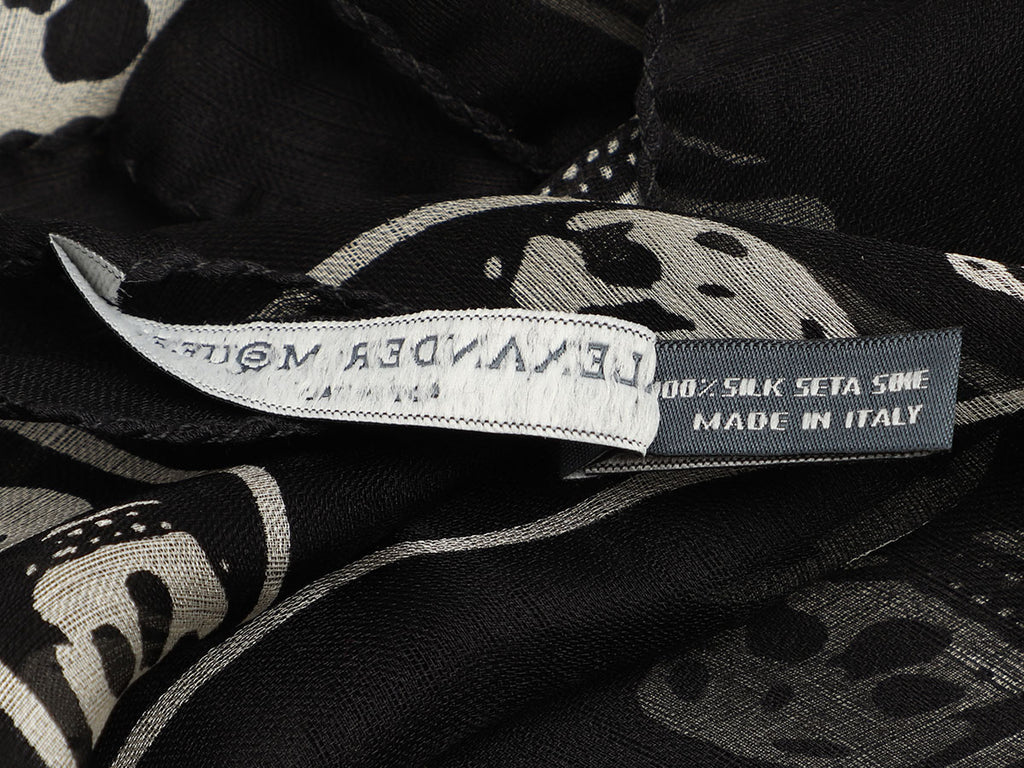 Alexander McQueen Black Skull Scarf