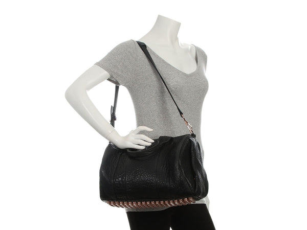 Alexander Wang Mini Black Pebbled Lambskin Rockie