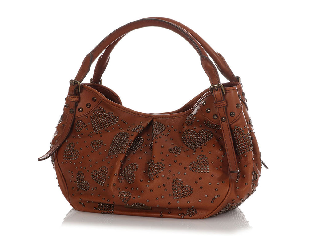 Burberry Brown Studded Heart Hobo