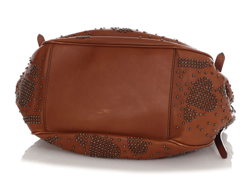 Burberry Brown Studded Heart Hobo