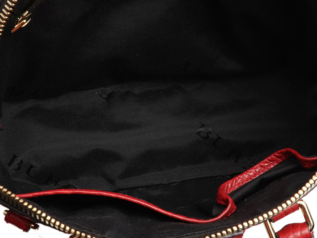 Burberry Red Grained Leather Orchid PM