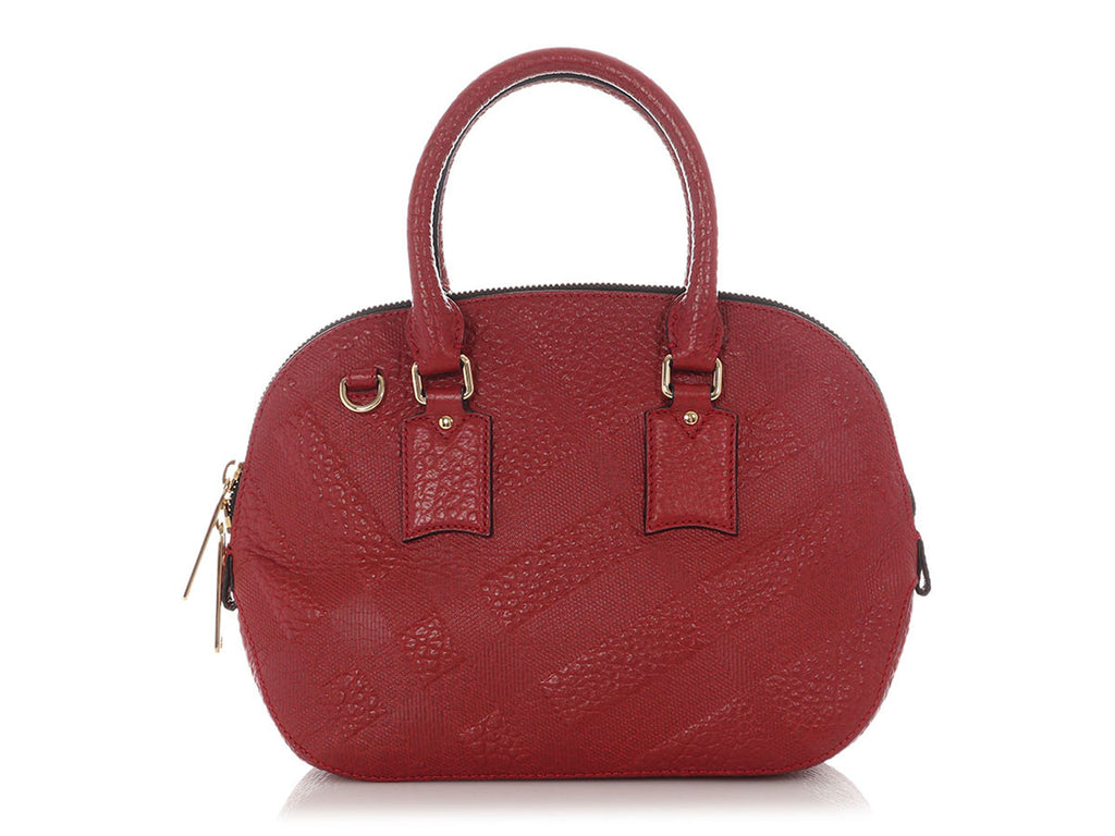 Burberry Red Grained Leather Orchid PM