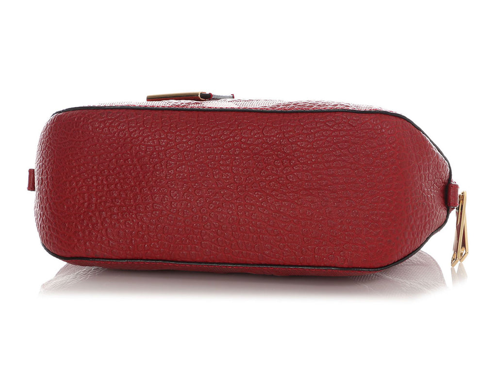 Burberry Red Grained Leather Orchid PM