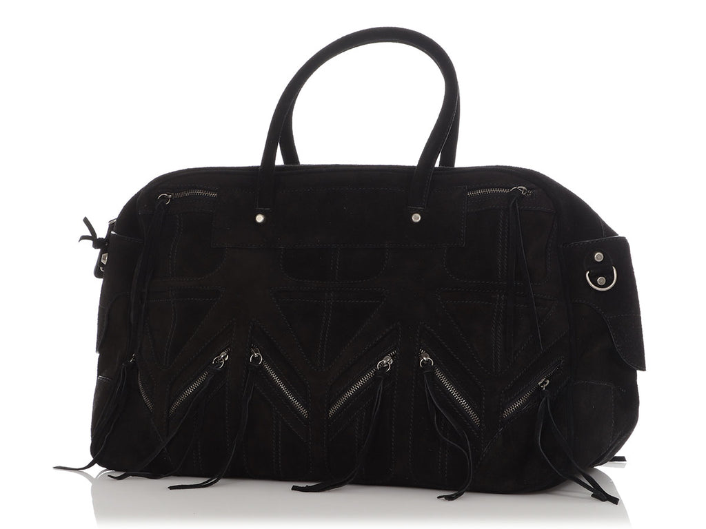 Balenciaga Black Suede Multi Pocket Classic Duffle