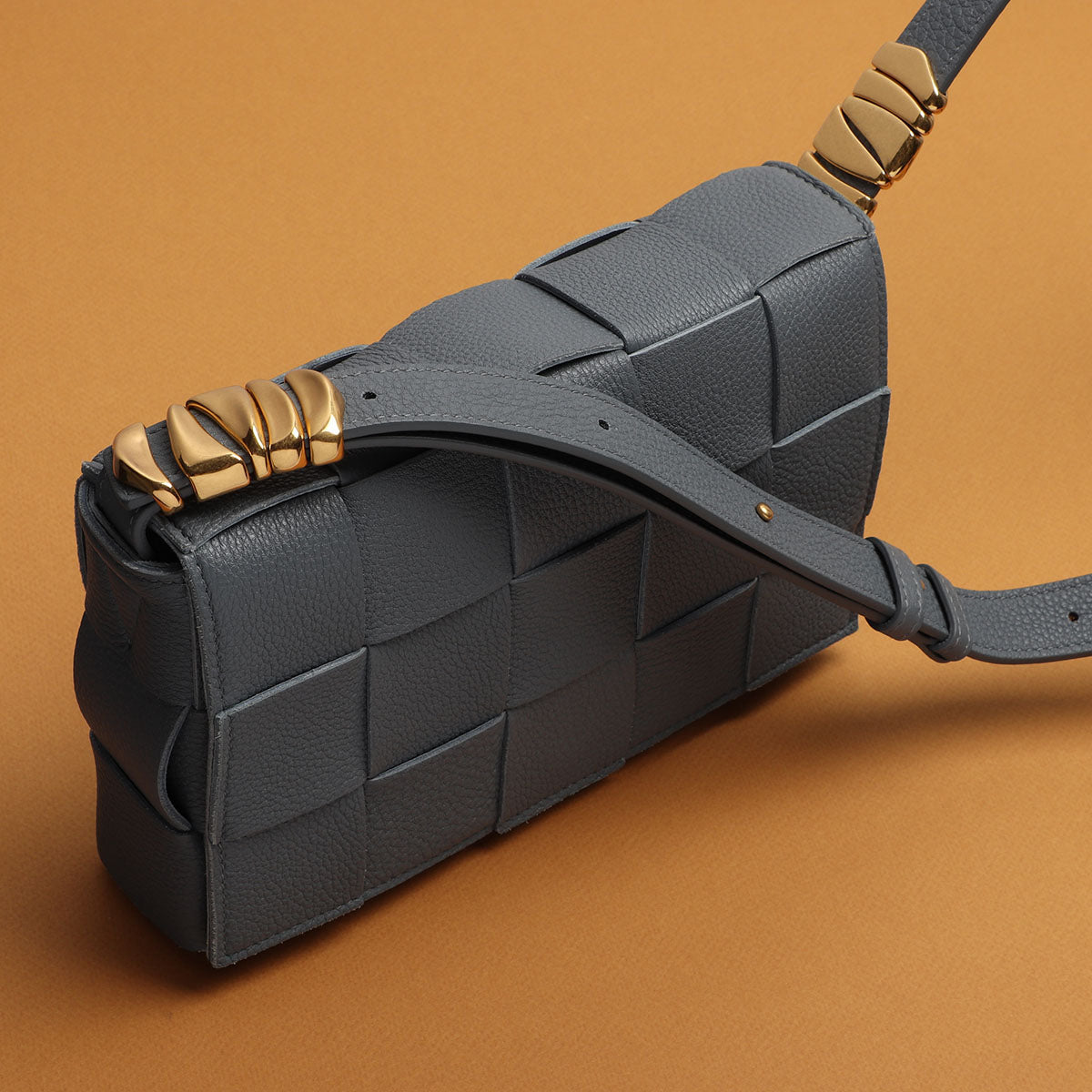 Bottega Veneta Thunder Cassette Woven Leather Crossbody Bag