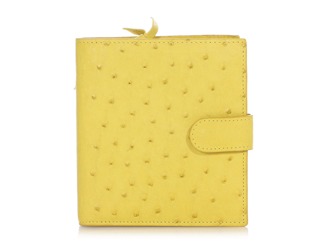 Bottega Veneta Yellow Ostrich Wallet