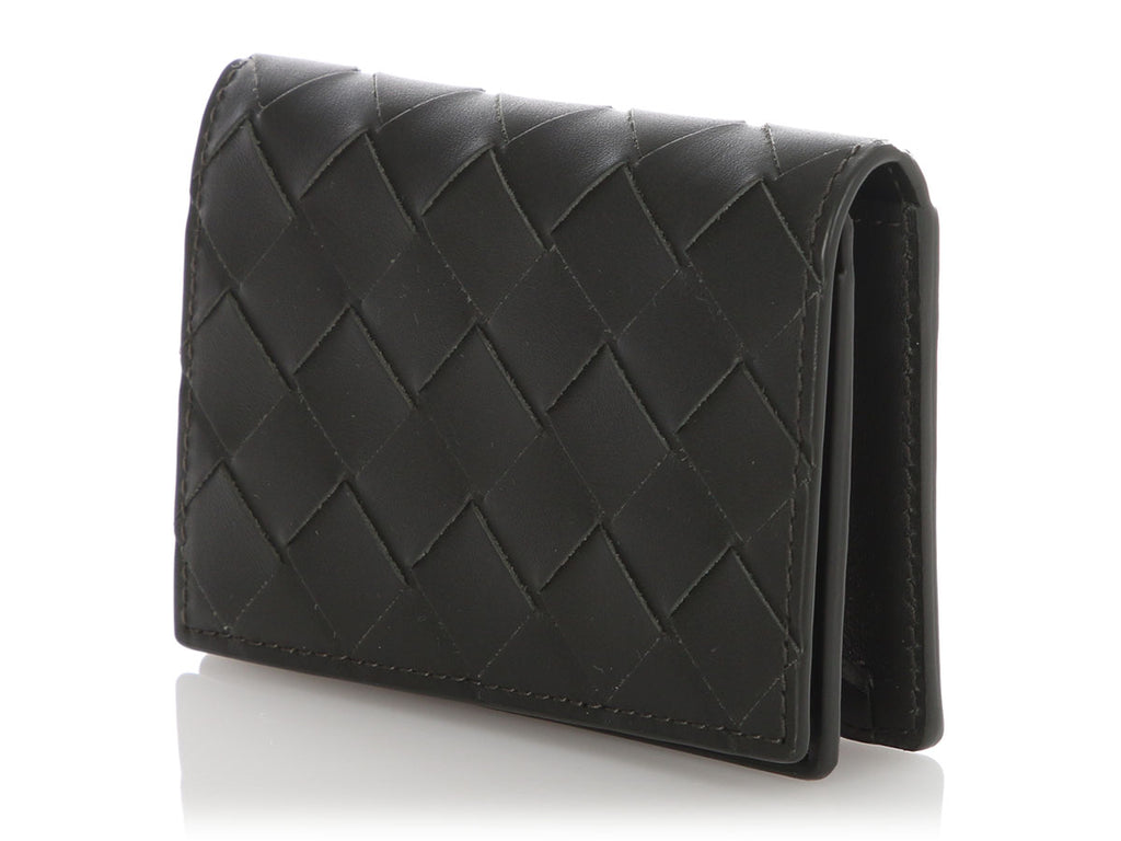 Bottega Veneta Black Intrecciato Business Card Case