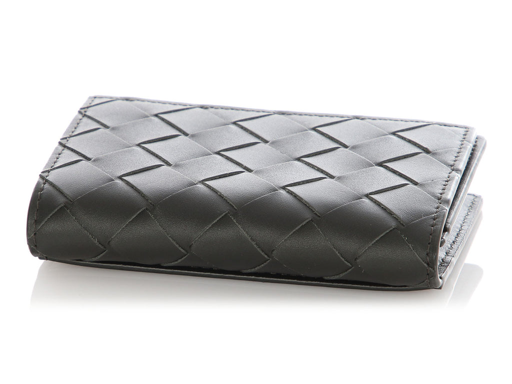 Bottega Veneta Black Intrecciato Business Card Case