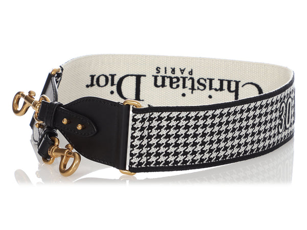 Dior Black and White Houndstooth 30 Montaigne Strap