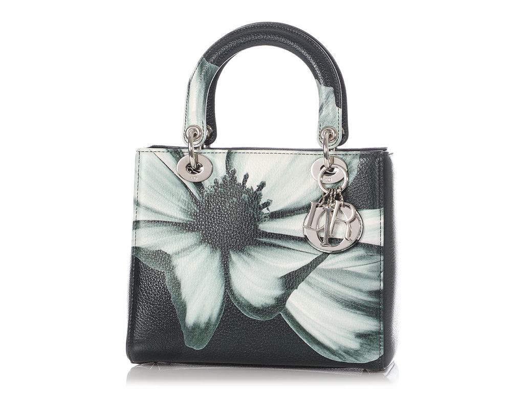 Dior Medium Dark Green Deerskin Floral Lady Dior