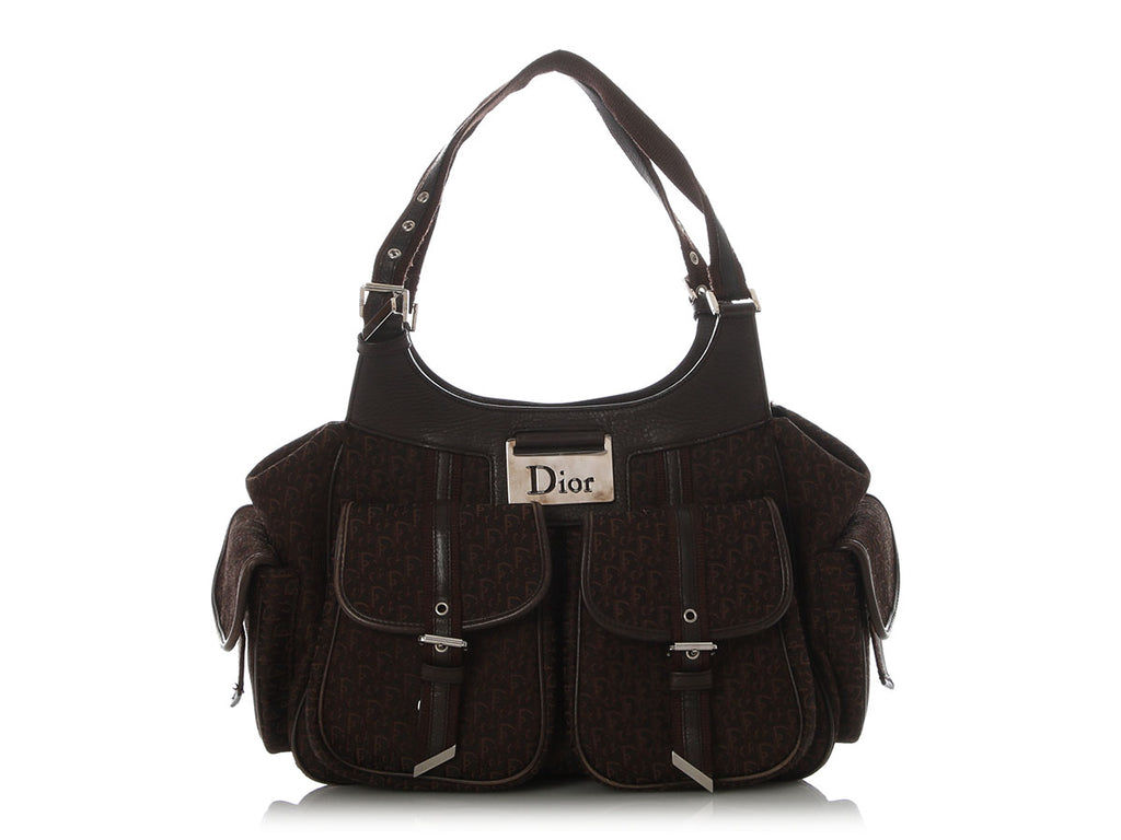 Dior Vintage Brown Diorissimo Multi-Pocket Shoulder Bag